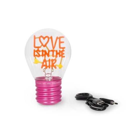 Table lamp in the shape of a lightbulb "Love Is in the Air" LEGAMI I Love You