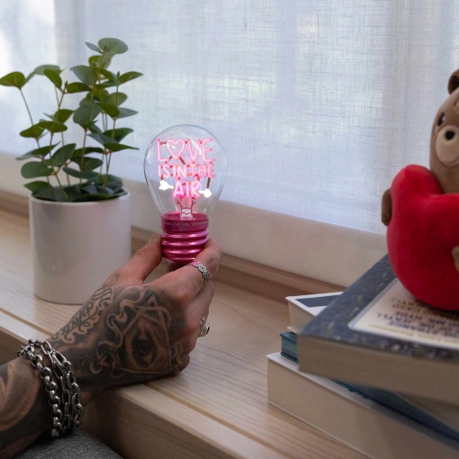 Table lamp in the shape of a lightbulb "Love Is in the Air" LEGAMI I Love You