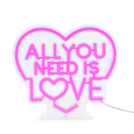 Lámpara de mesa con efecto neón "All You Need Is Love" LEGAMI Te amo