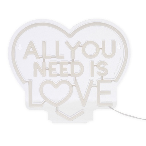 Lámpara de mesa con efecto neón "All You Need Is Love" LEGAMI Te amo