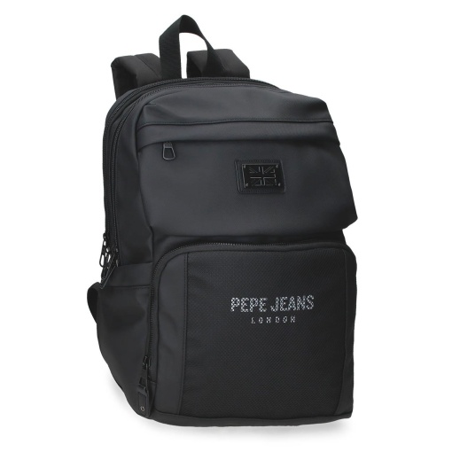 Mochila para portátil 13,3" e tablet 12" PEPE JEANS Durham preta adaptável a trolley