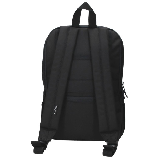 PEPE JEANS Durham black backpack for 13.3" laptop and 12" tablet, adaptable to a trolley.