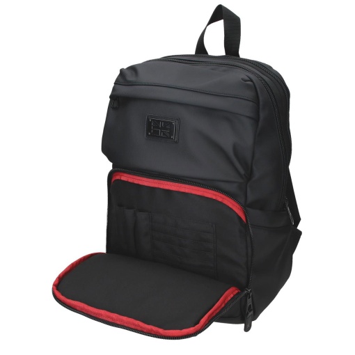 PEPE JEANS Durham black backpack for 13.3" laptop and 12" tablet, adaptable to a trolley.