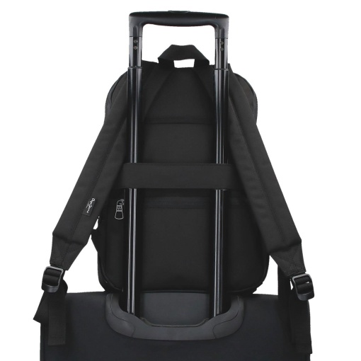 PEPE JEANS Durham black backpack for 13.3" laptop and 12" tablet, adaptable to a trolley.