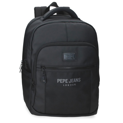 Mochila para portátil 15,6" e tablet 12" PEPE JEANS Durham preta adaptável a trolley