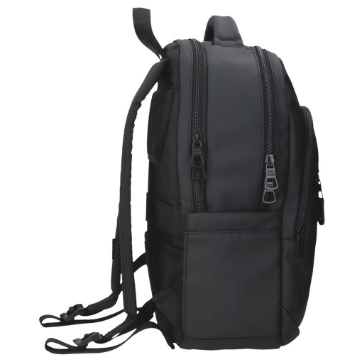 PEPE JEANS Durham black backpack for 15.6" laptop and 12" tablet, adaptable to a trolley.