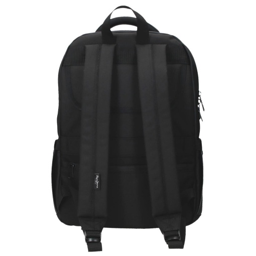 PEPE JEANS Durham black backpack for 15.6" laptop and 12" tablet, adaptable to a trolley.