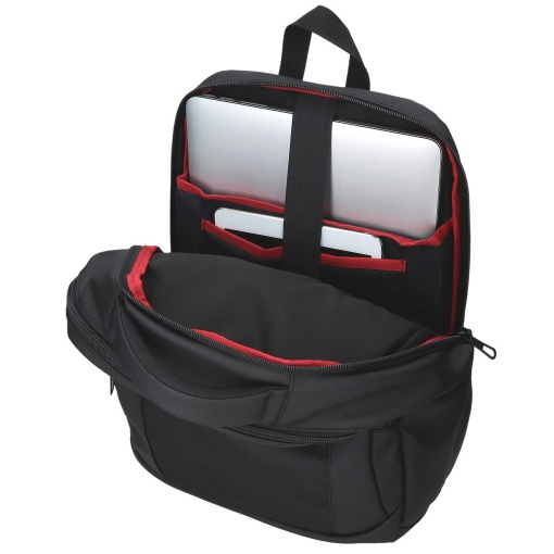 PEPE JEANS Durham black backpack for 15.6" laptop and 12" tablet, adaptable to a trolley.