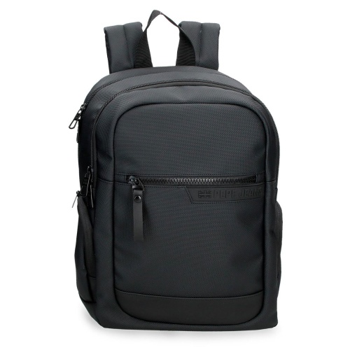 Mochila para portátil 15" e tablet 12" PEPE JEANS Dorking preta adaptável a trolley