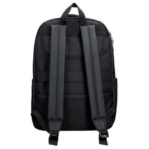 PEPE JEANS Dorking black backpack for 15.6" laptop and 12" tablet, adaptable to a trolley.