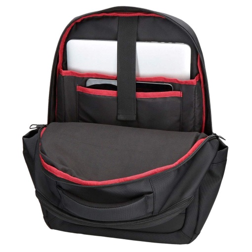 PEPE JEANS Dorking black backpack for 15.6" laptop and 12" tablet, adaptable to a trolley.