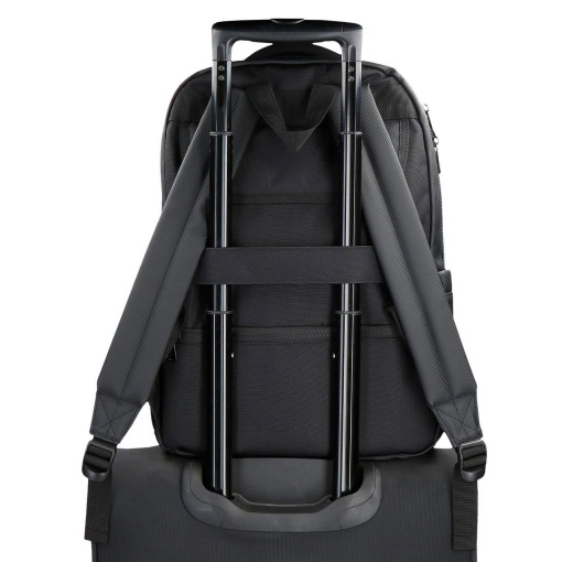 PEPE JEANS Dorking black backpack for 15.6" laptop and 12" tablet, adaptable to a trolley.