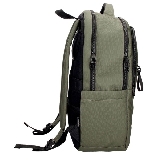 PEPE JEANS Dorking khaki backpack for 15.6" laptop and 12" tablet, adaptable to a trolley.