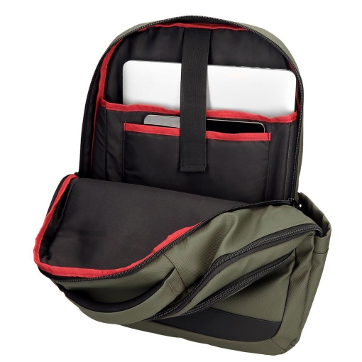 PEPE JEANS Dorking khaki backpack for 15.6" laptop and 12" tablet, adaptable to a trolley.