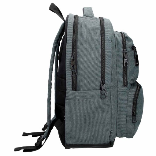 PEPE JEANS Aiden blue backpack for 15.6" laptop and 12" tablet, adaptable to a trolley.