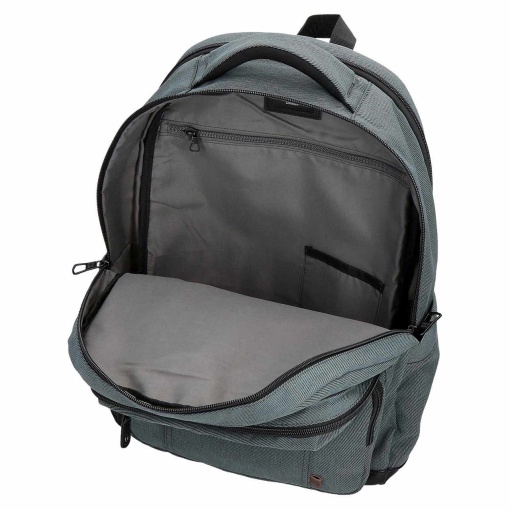 PEPE JEANS Aiden blue backpack for 15.6" laptop and 12" tablet, adaptable to a trolley.