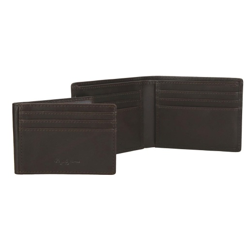 PEPE JEANS Denver brown wallet 11x8.5x1cm
