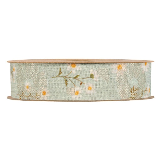 Fita de tecido dupla face MP Little Daisies 25mmx10m verde água 55