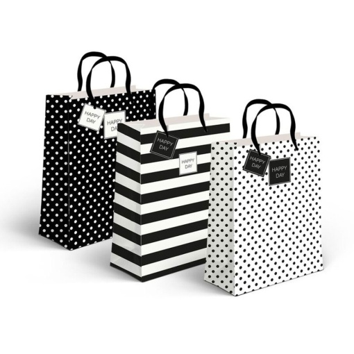 Saco de papel asa cordão D´CASA Happy Day 11,5x14x6,7cm sortido