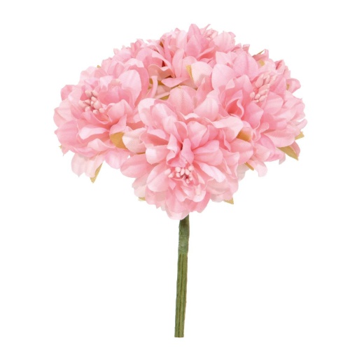 Flores de tecido 13cm hortênsias rosa (6 unidades) 03