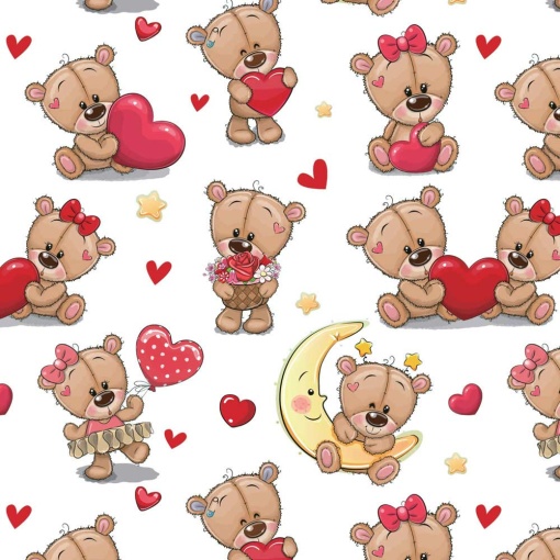 Papel de embrulho JOL Namorados 70x100cm ursinhos apaixonados