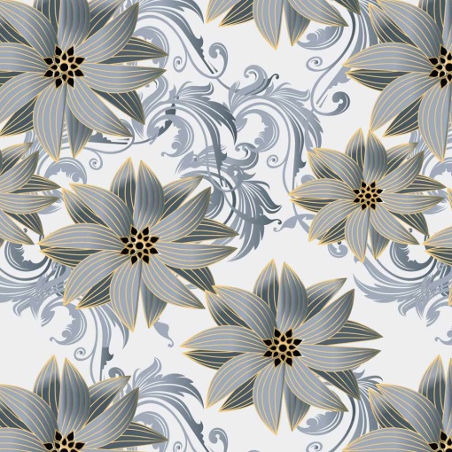 Papel de embrulho JOL Clássico 70x100cm flores cinza