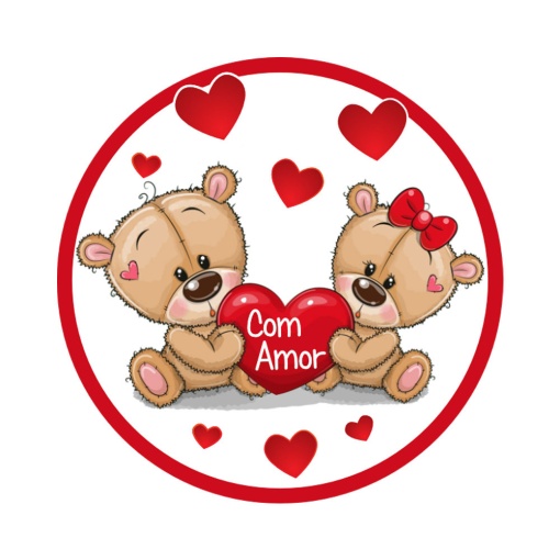 Etiquetas adesivas em rolo "Com amor" (200 unidades) JOLUMO