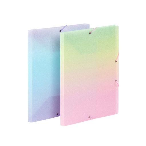 Pasta de elásticos A4 VIQUEL Glittery lombada de 30mm sortidas