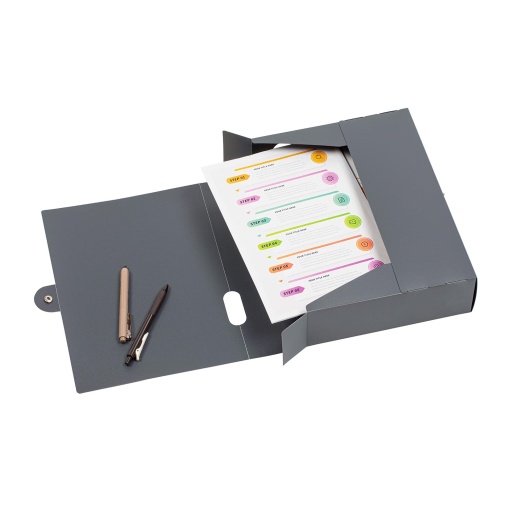 Caixa de arquivo morto VIQUEL Business Class A4 lombada de 80mm cinza