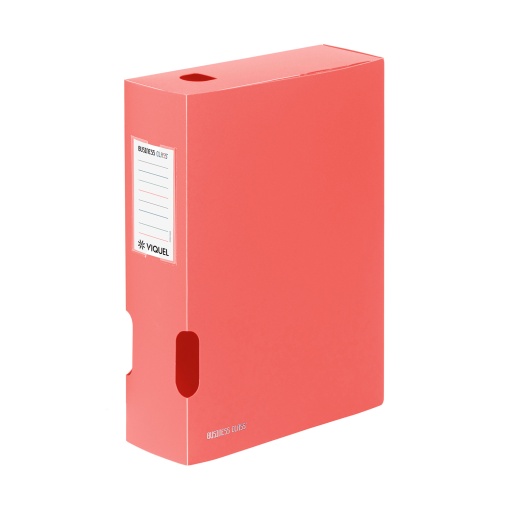 Pasta de arquivo morto VIQUEL Business Class A4 lombada de 80mm coral
