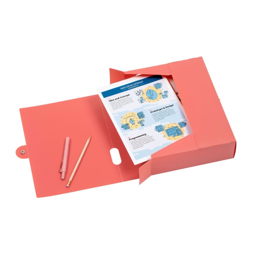 VIQUEL Business Class A4 archive folder, 80mm spine, coral color.