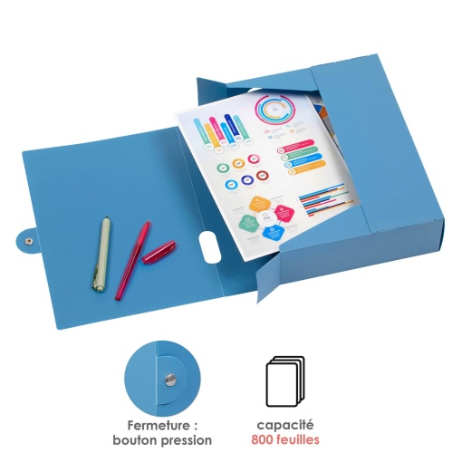 Pasta de arquivo morto VIQUEL Business Class A4 lombada de 80mm azul