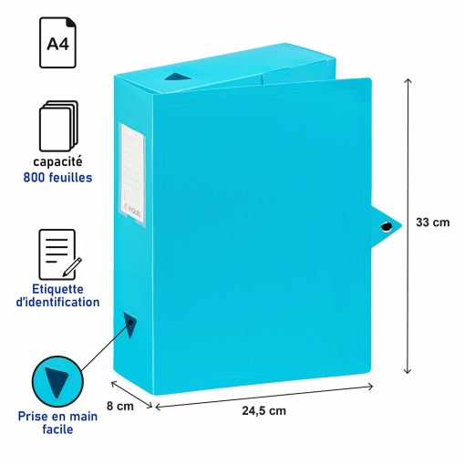 VIQUEL Feel Easy A4 archive box, 80mm spine, assorted
