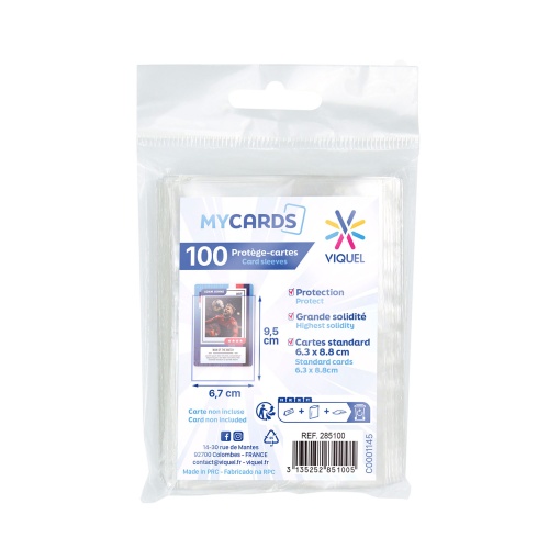 Bolsa para cartas colecionáveis individual 9,5x6,7cm (100 unidades) VIQUEL MyCards