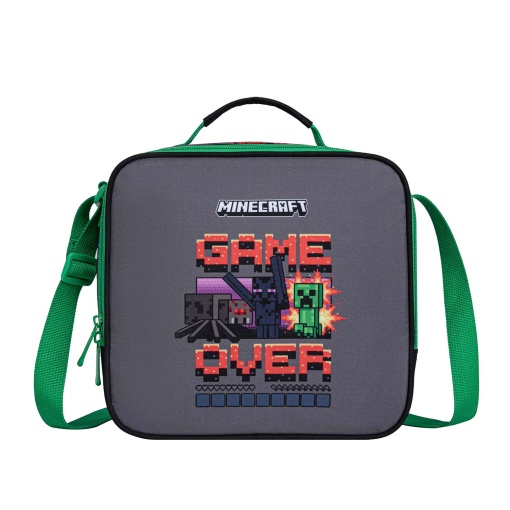 Lancheira térmica MINECRAFT Game Over 23x22x11cm adaptável a trolley