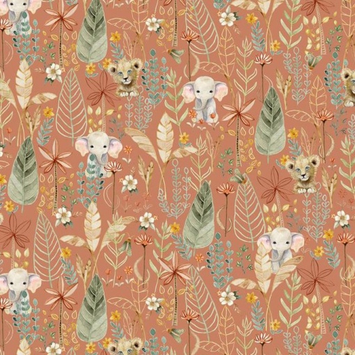 Tecido HILOGAR Mini Menagerie 08 pêssego 1x1,10m