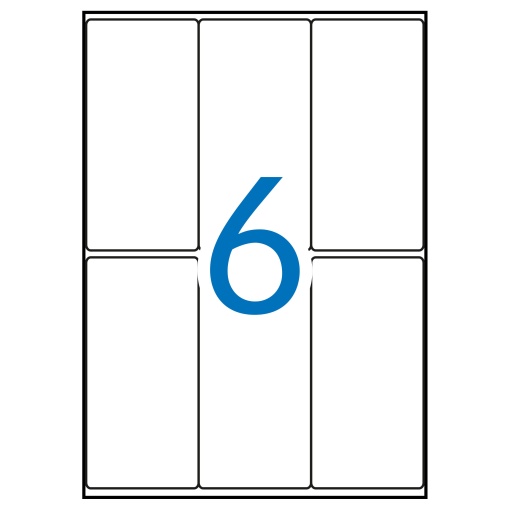 Adhesive labels 49x100mm white 15 sheets (90 units) APLI 01881