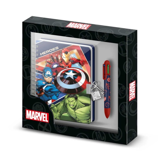 Marvel Avengers diary and 6-color pen set