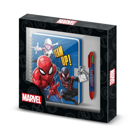 Diário + esferográfica de 6 cores MARVEL Spider-Man