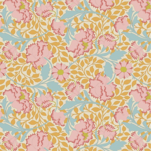 Tecido TILDA Songbird Flora Mustard 1x1,10m