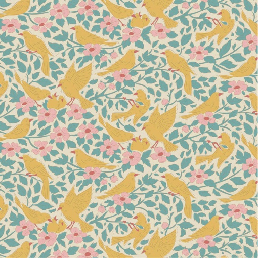 Tecido TILDA Songbird Ava Teal 1x1,10m