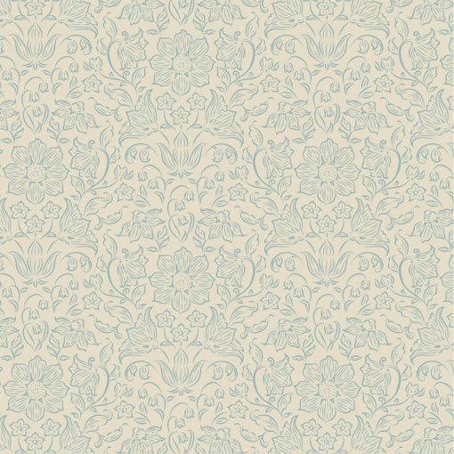 Tecido TILDA Songbird Lila Light Blue 1x1,10m