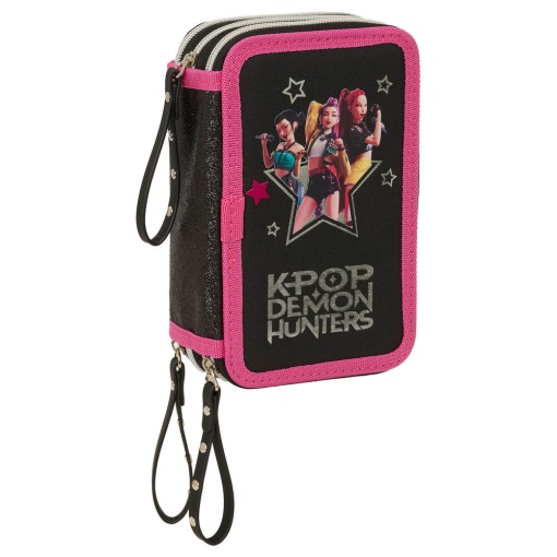 Estojo triplo com carga K-POP Demon Hunters Energy - 37 peças