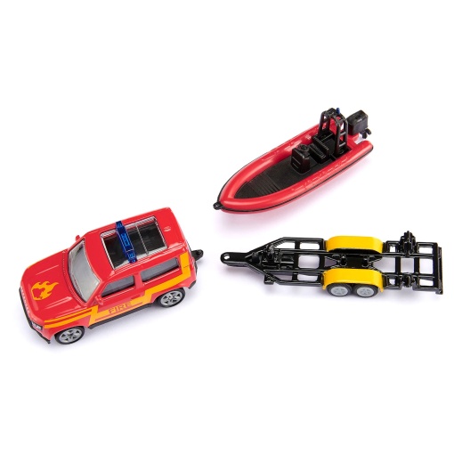 Land Rover Defender Jeep with SIKU 1608 miniature boat