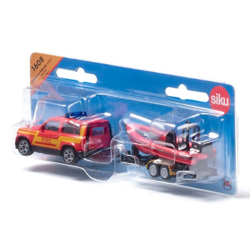 Land Rover Defender Jeep with SIKU 1608 miniature boat