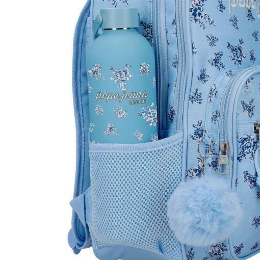 Mochila PEPE JEANS Olivia azul claro 44x32x22cm adaptable a carro