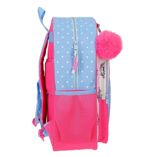 Mochila Disney Minnie Mouse Flores 40x30x13cm, adaptable a carro.