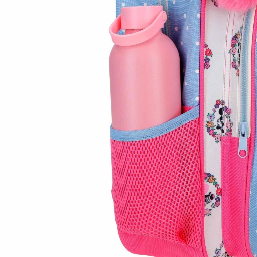 Mochila Disney Minnie Mouse Flores 40x30x13cm, adaptable a carro.