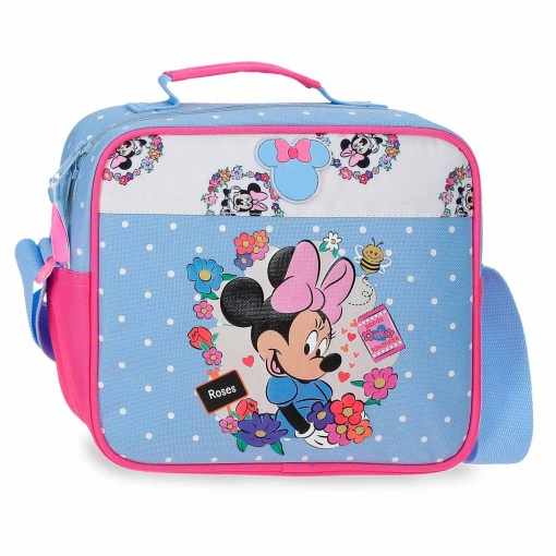 Lancheira Disney Minnie Mouse Flowers 23x20x9cm adaptável a trolley