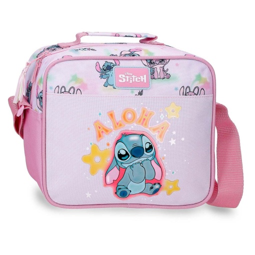 Lancheira Disney Stitch Aloha 23x20x9cm adaptável a trolley
